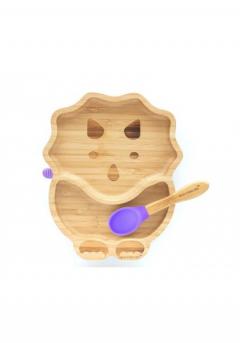 Farfurie - Bambus - Dinozaur - Mov