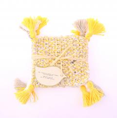 Set 4 suporturi pahare - Galben tricotate manual