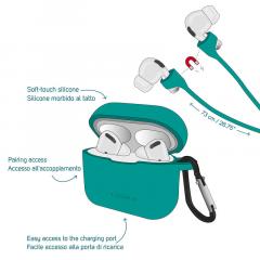 Accesorii casti - Case and Cord Set for AirPods Pro, Turquoise
