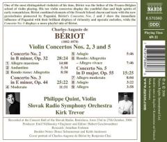 Beriot: Violin Concertos Nos. 2, 3 And 5