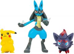 Set 3 figurine Pokemon - Pikachu, Zorua & Lucario