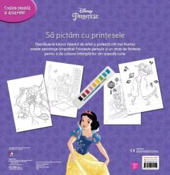 Sa pictam cu printesele - Carte de colorat cu pensula si acuarele