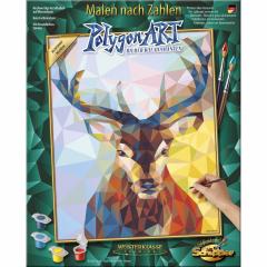 Kit pictura cu numere - Stag - Polygon Art, 40x50 cm