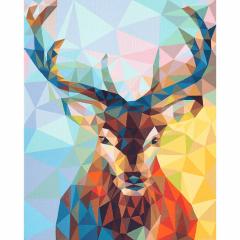 Kit pictura cu numere - Stag - Polygon Art, 40x50 cm