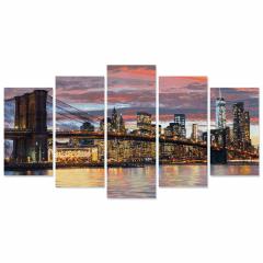 Kit pictura cu numere - Funf - New York at Dawn, 132x72 cm