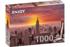 Puzzle 1000 piese - Sunset Over New York Skyline