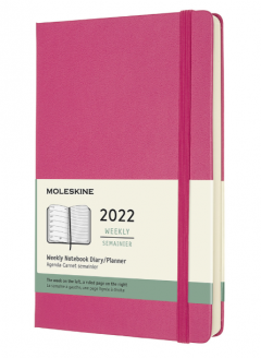 Agenda 2022 - 12-Month Weekly Planner - Large, Hard Cover - Pink Bouganvilla