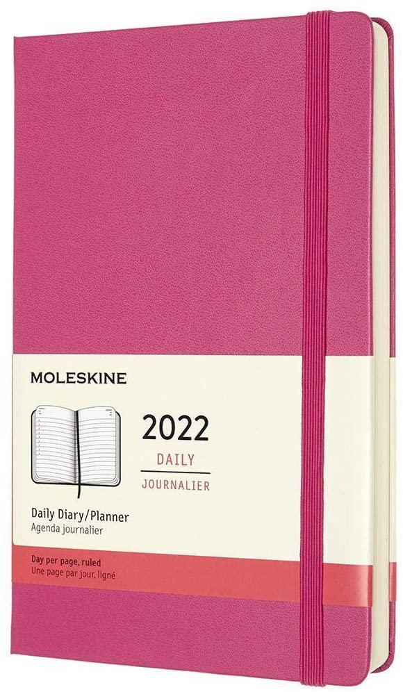 Agenda 2022 - 12-Month Daily Planner - Large, Hard Cover - Pink