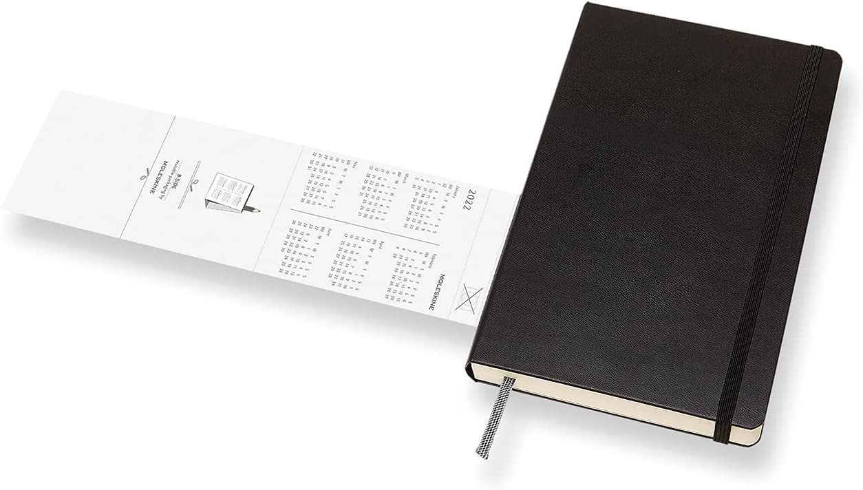 Agenda 2022 12Month Daily Planner Large, Hard Cover Black Moleskine
