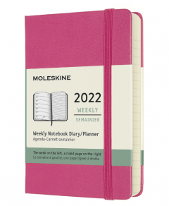 Agenda 2022 - 12-Month Weekly Planner - Pocket, Hard Cover - Pink Bouganvilla