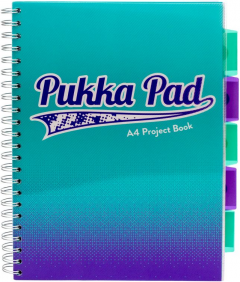 Caiet A4 matematica cu spirala si separatoare albastru marin - Project Book