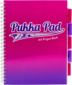 Caiet A4 matematica cu spirala si separatoare roz - Project Book