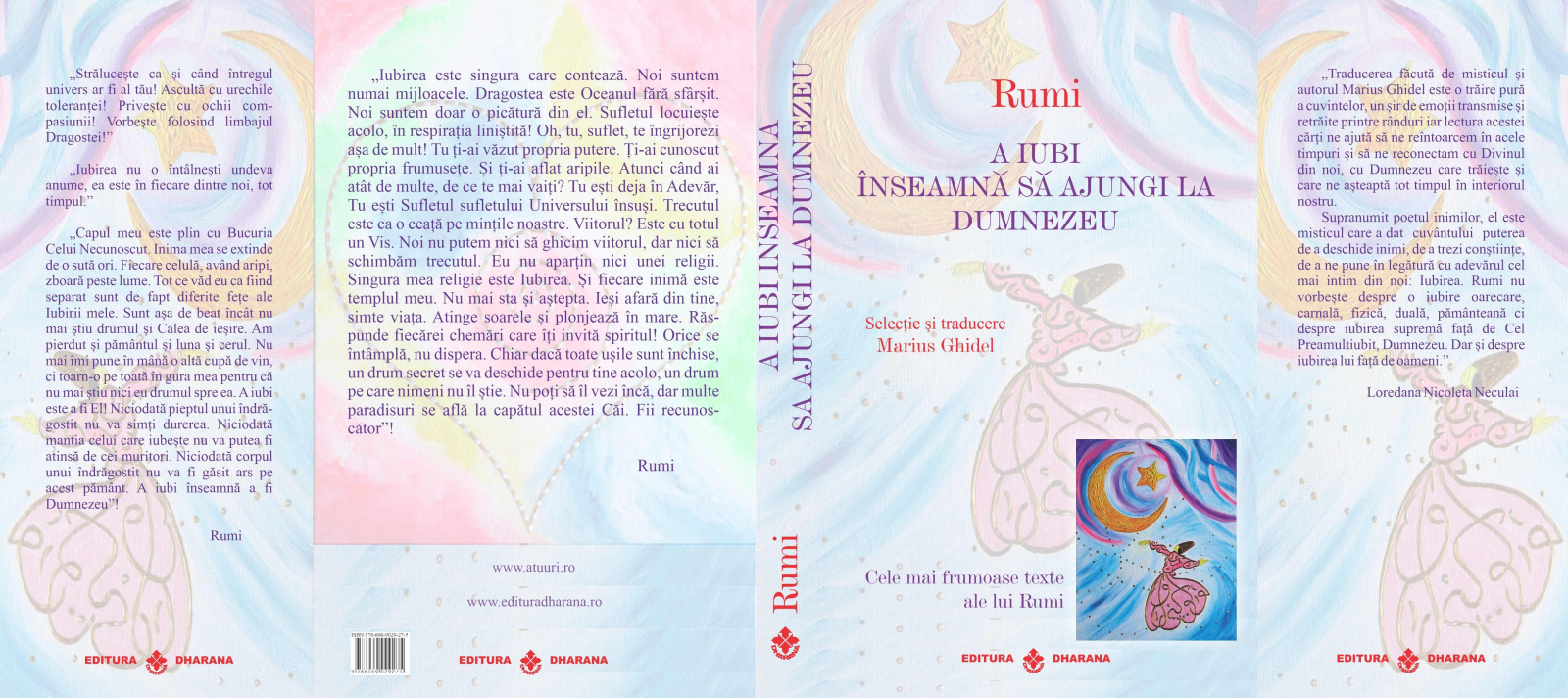 graphic elect side Set carti Rumi - Cele mai frumoase texte: A iubi inseamna sa ajungi la  Dumnezeu / Eliberarea de sine este fericirea toata - Rumi
