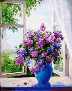 Set pictura pe numere - Lilacs Bouquet, 40x50 cm