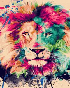 Set pictura pe numere - The Colorful Lion, 50x65 cm