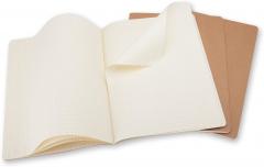 Set 3 caiete - Moleskine Cahier - Extra Large, Squared - Kraft Brown