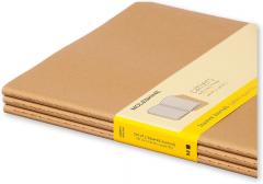 Set 3 caiete - Moleskine Cahier - Extra Large, Squared - Kraft Brown