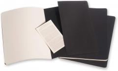 Set 3 caiete - Moleskine Cahier - X-Large, Plain - Black