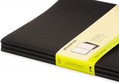 Set 3 caiete - Moleskine Cahier - X-Large, Plain - Black