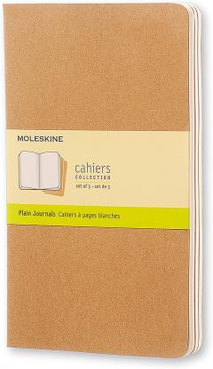 Set 3 caiete - Moleskine Cahier - Large, Plain - Kraft Brown