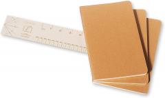 Set 3 caiete - Moleskine Cahier - Large, Ruled - Kraft Brown