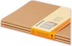 Set 3 caiete - Moleskine Cahier - Large, Ruled - Kraft Brown