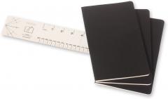 Set 3 carnete Moleskine Squared Cahier Journals - Black - Large