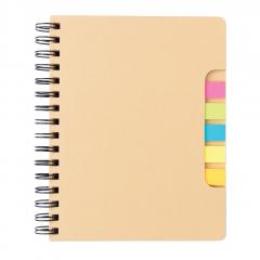 Notebook A5 cu spirala si sticky notes - Kraft, Brown