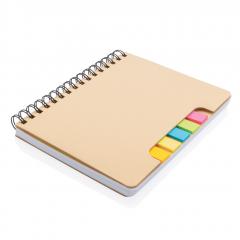 Notebook A5 cu spirala si sticky notes - Kraft, Brown