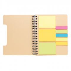 Notebook A5 cu spirala si sticky notes - Kraft, Brown