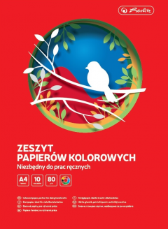 Hartie glasata - Herlitz A4, 10 bucati, diverse culori