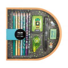 Set rechizite - Happy Bots - Verde