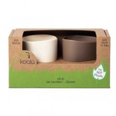 Set pahare - Bioplastic - Maro-Alb