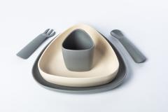 Set pentru masa - Bioplastic - Grey, 5 piese