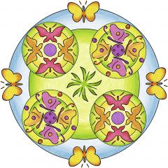 Set de creatie - Mandala Designer - Flori si Fluturi