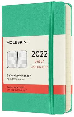 Agenda 2022 - 12-Month Daily Planner - Pocket, Hard Cover - Ice Green