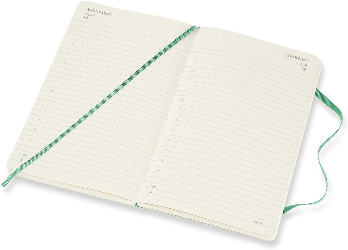 Agenda 2022 12Month Daily Planner Large, Soft Cover Ice Green Moleskine