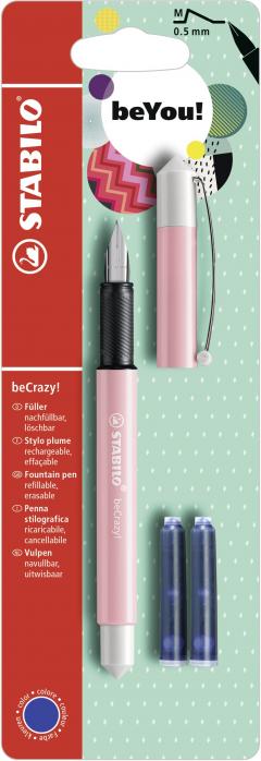 Stilou - beCrazy! roz pastelat/alb