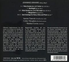 Johannes Brahms: Sonatas, Op. 120 / Zwei Gesange, Op. 91/Wiegenlied