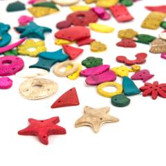 Accesorii craft - Recycled Coconut Shells, Coloured Shapes 250g