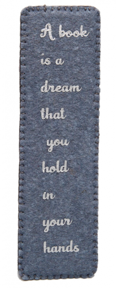 Semn de carte cu mesaj - Handmade - Gri