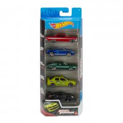 Set masinute - Hot Wheels Past & Furious, 5 bucati