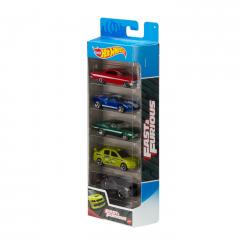 Set masinute - Hot Wheels Past & Furious, 5 bucati