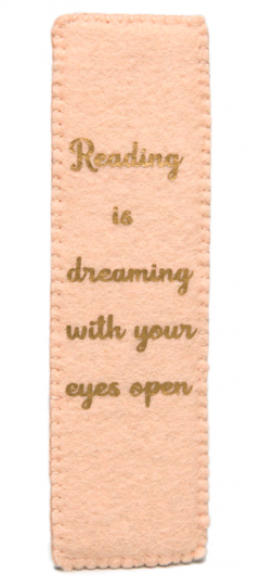 Semn de carte cu mesaj - Handmade - Crem - Model 2