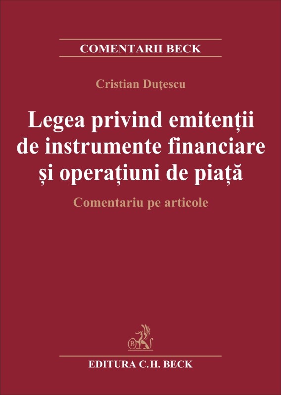 Legea privind emitentii de instrumente financiare si operatiuni de piata