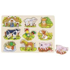 Puzzle educativ - Soundpuzzle, farm, with animal voices