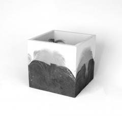 Ghiveci - Cubic Mix, alb si negru 8x8 cm