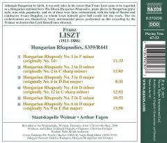 Liszt: Hungarian Rhapsodies Nos. 1-6