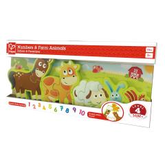 Puzzle educativ - Numbers & Farm Animals