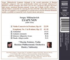 Lyapunov - Violin Concerto, Symphony 1